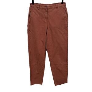 EILEEN FISHER Crop Pants Womens 4 Organic Cotton Zip‎ Waist Capri Clay